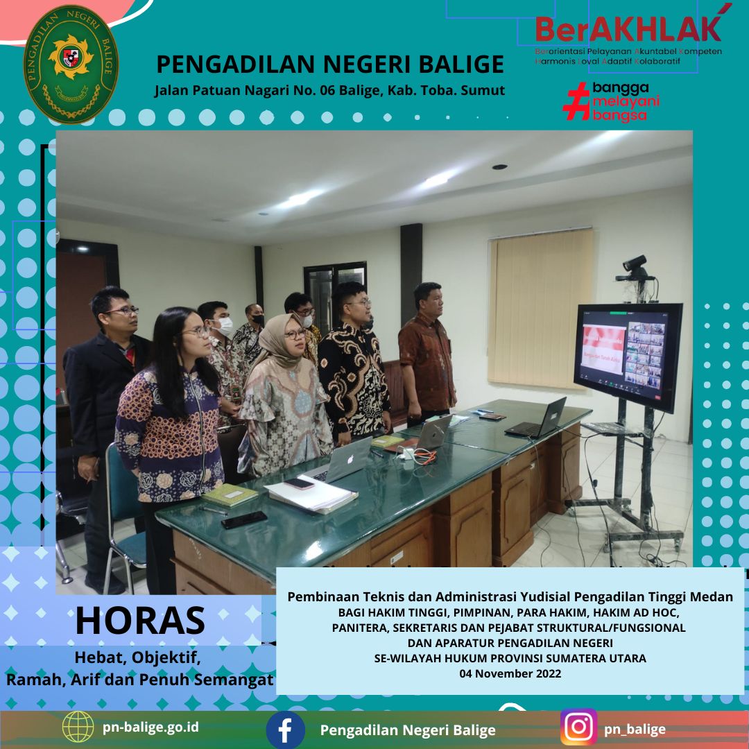 Pembinaan Teknis dan Administrasi Yudisial Pengadilan Tinggi Medan